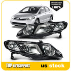 Set of 2 Halogen Headlights for Honda Civic Sedan (2006–2011)