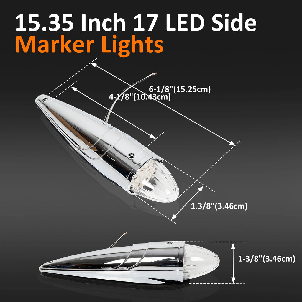 5X LED Torpedo Cab Roof Top Marker Lights Kit for Kenworth Peterbilt