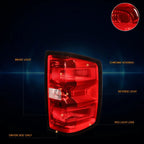 Right Side Red Lens Tail Brake Light Stop Lamp for Silverado/Sierra 3500HD (2014–2019)