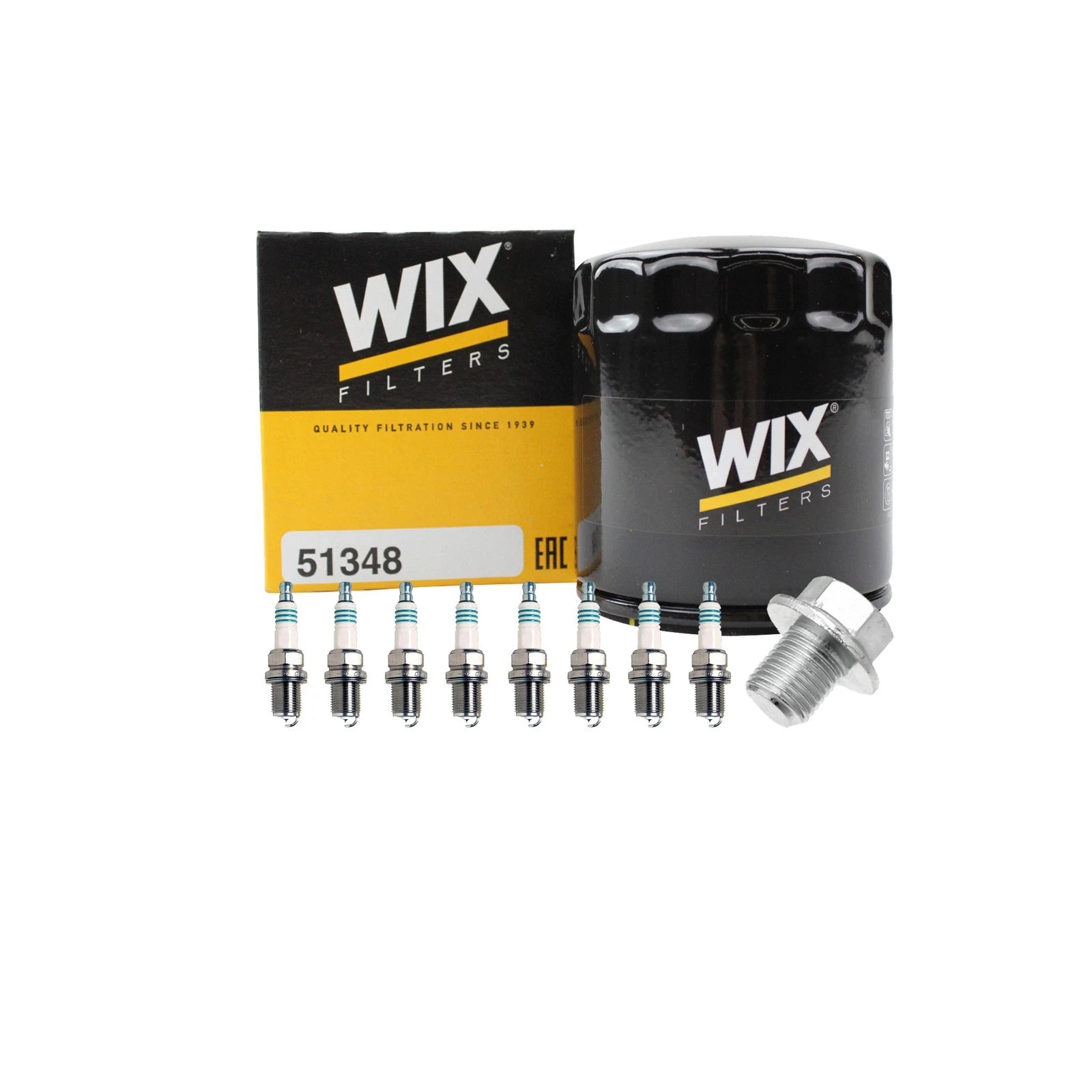 Wix Engine Oil Filter & Denso 8 Iridium Spark Plugs for LX470 Tundra V8 (1998–2006)