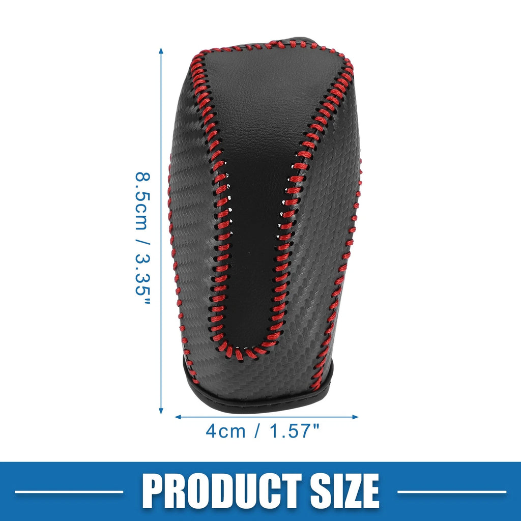 Gear Shifting Knob Cover for Subaru Crosstrek (2018–2023) Black Red Stitches