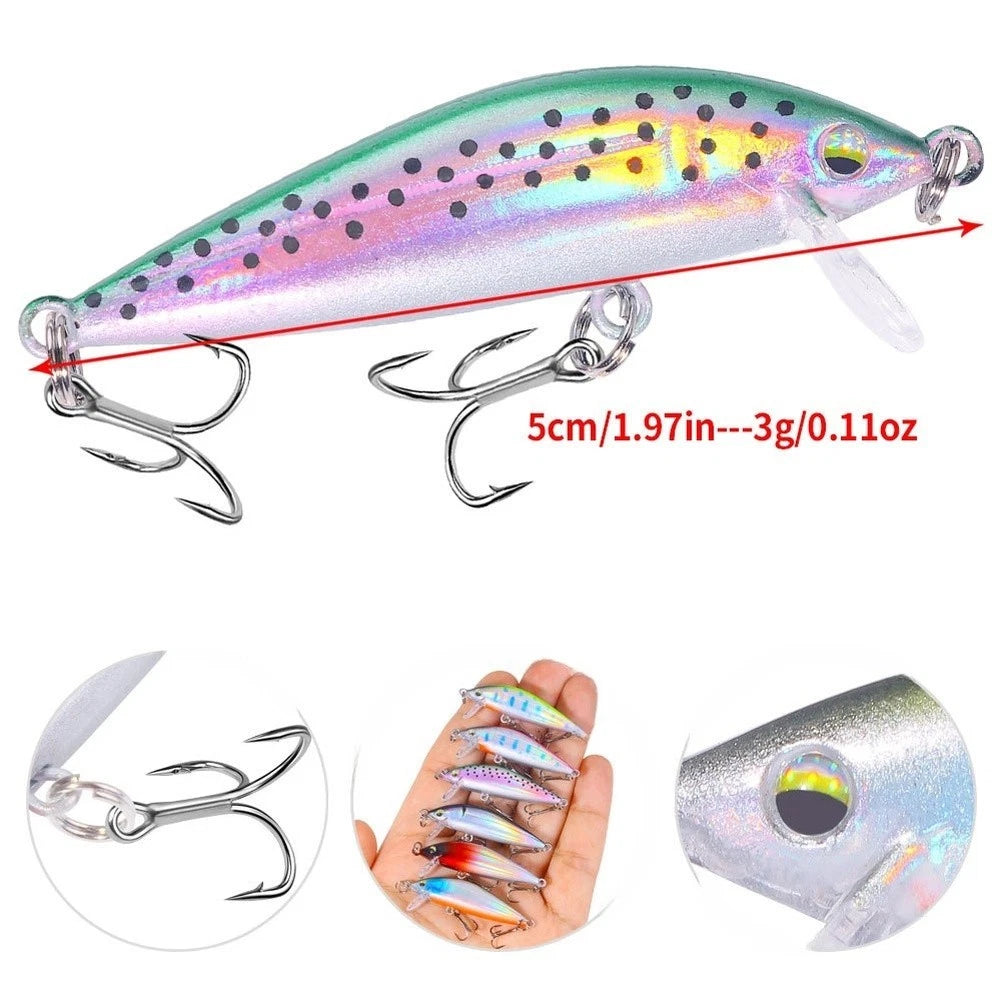 Fishing Lure 5cm with Eye-catching Hues for Outdoor Sport Fishing