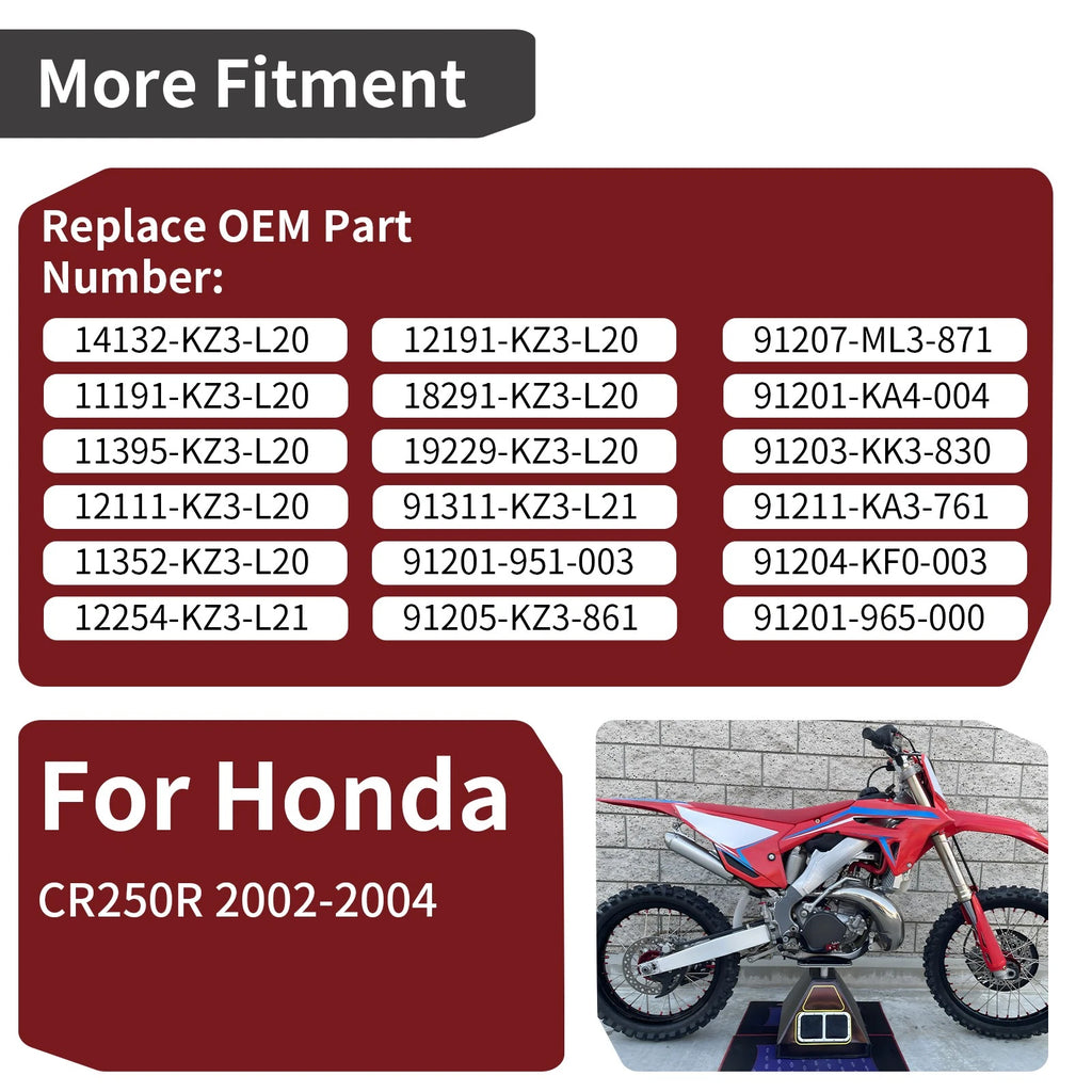 Complete Engine Gasket & Oil Seal & O-Ring Kit for Honda CR250R (2002–2004)