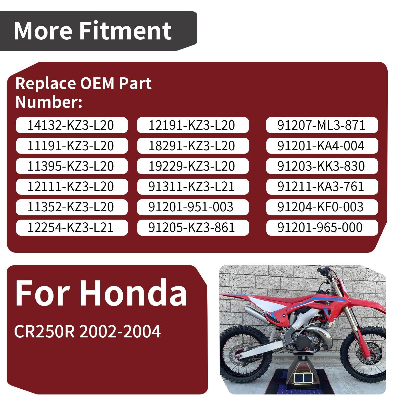 Complete Engine Gasket & Oil Seal & O-Ring Kit for Honda CR250R (2002–2004)
