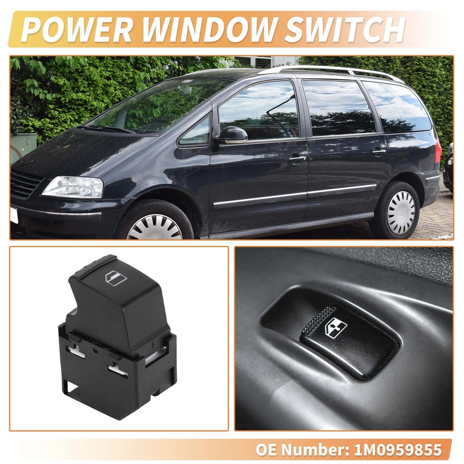 Power Window Switch for Volkswagen Sharan (2000–2010) No. 1M0959855