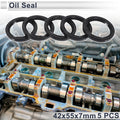 Set of 5 Oil Seal Rotary Shaft Seal NBR Rubber 42x55x7mm