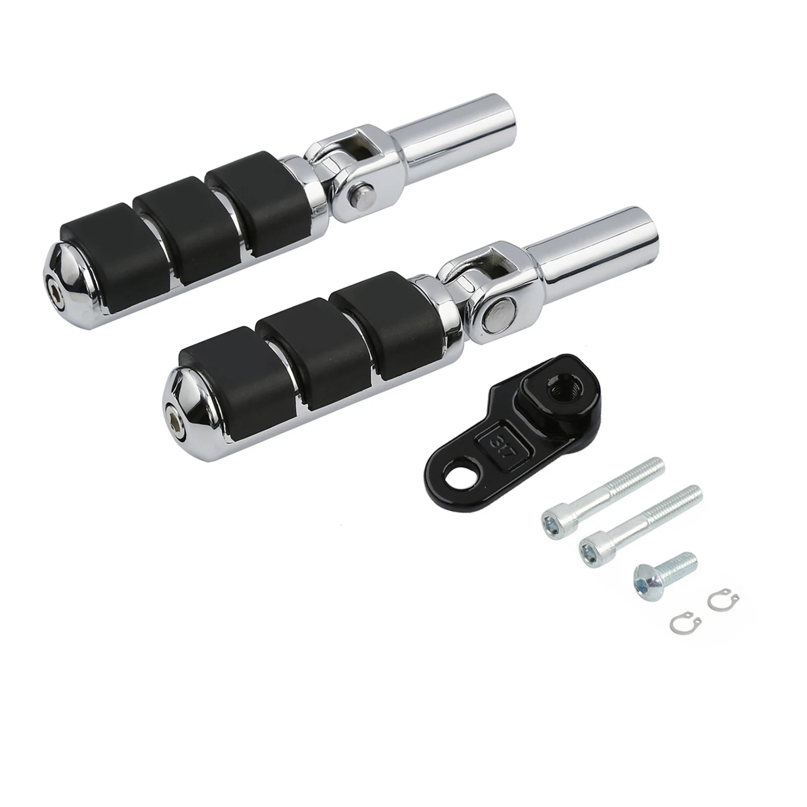 Chrome Passenger Foot Pegs for Harley Softail Cross Bones (2008–2011)