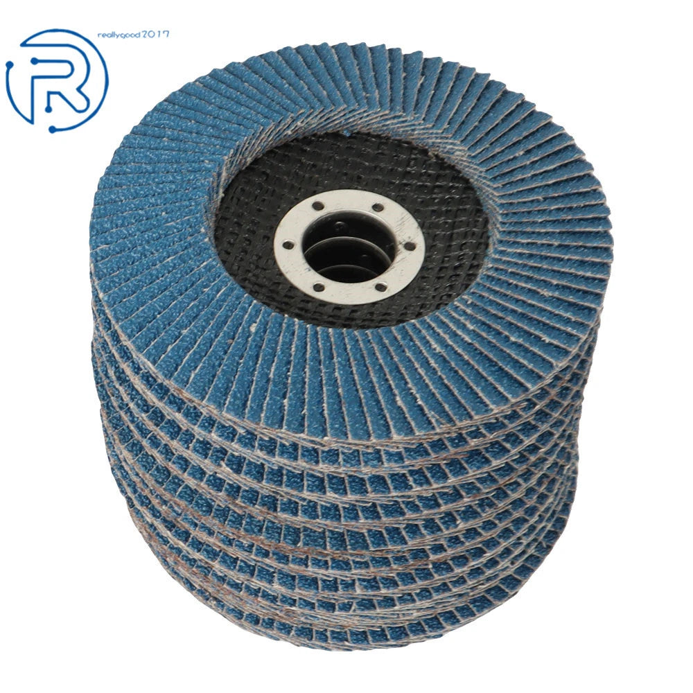 Set of 10 Sanding Disks for Wheel Angle Grinder (125mm, Grit 40)