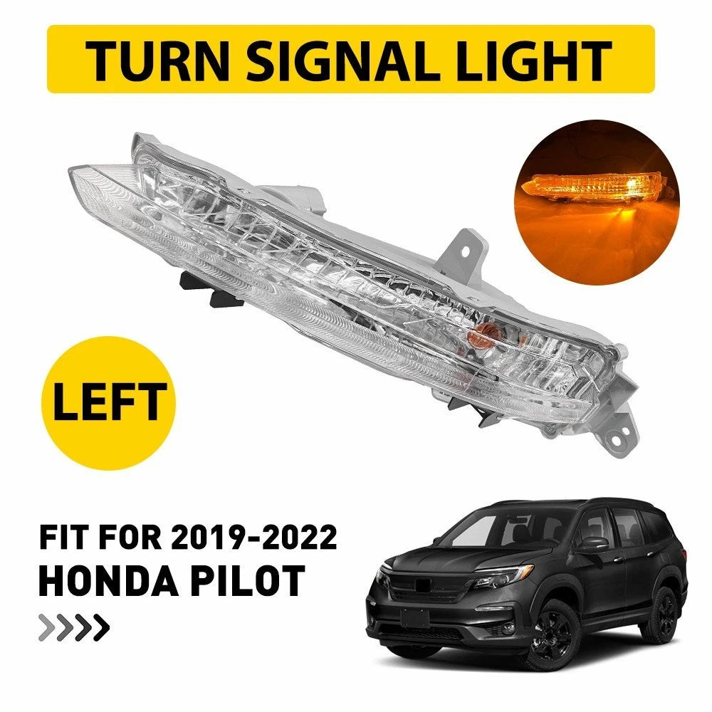 Front Left Turn Signal Light for Honda Pilot (2019–2021) - Clear Lens