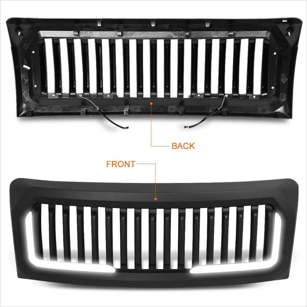 Matte Vertical ABS Plastic Front Bumper Grille w/LED DRL for Ford F-150 (2009–2014)