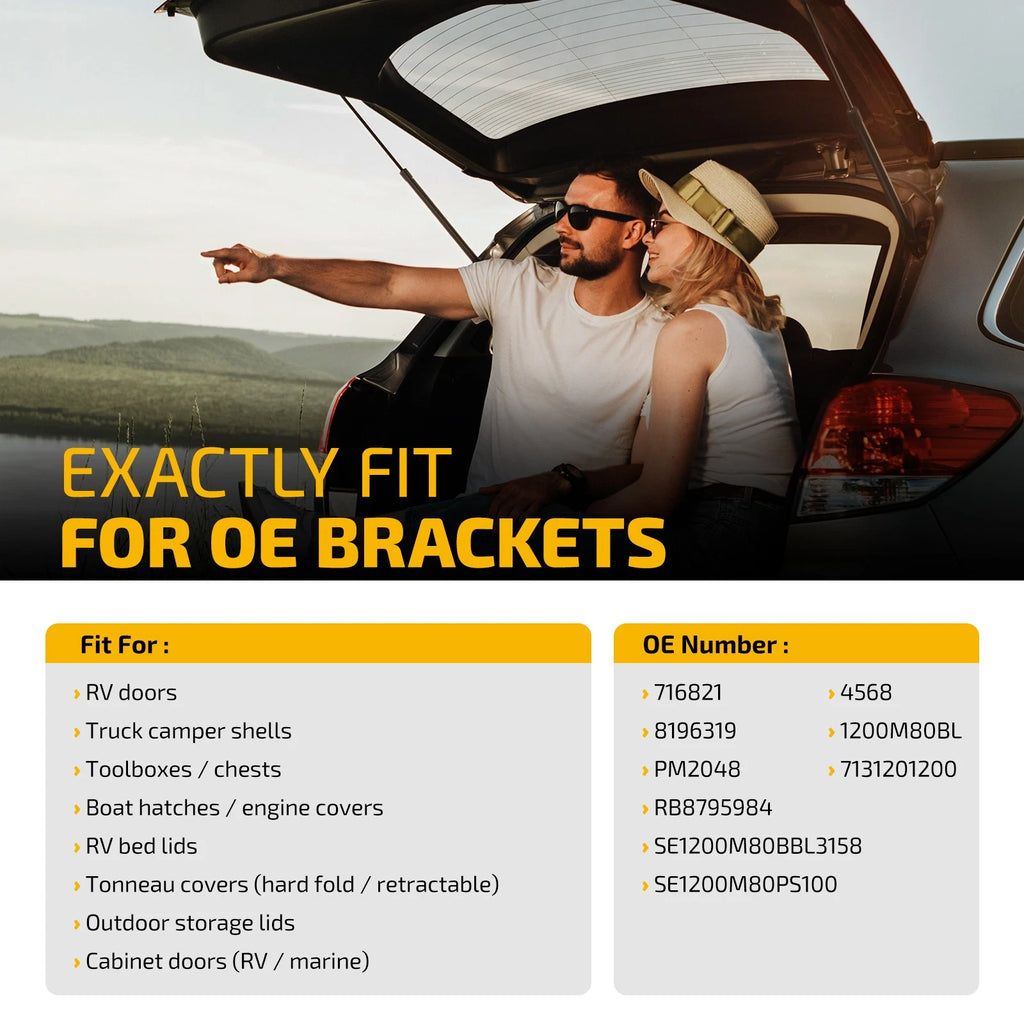 85LB Lift Supports for Tonneau Cover (29.5in Extended)