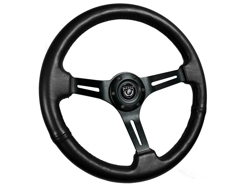 Steering Wheel Leather Black Slotted 14 Inch for 1967–1968 Chevrolet Camaro RS