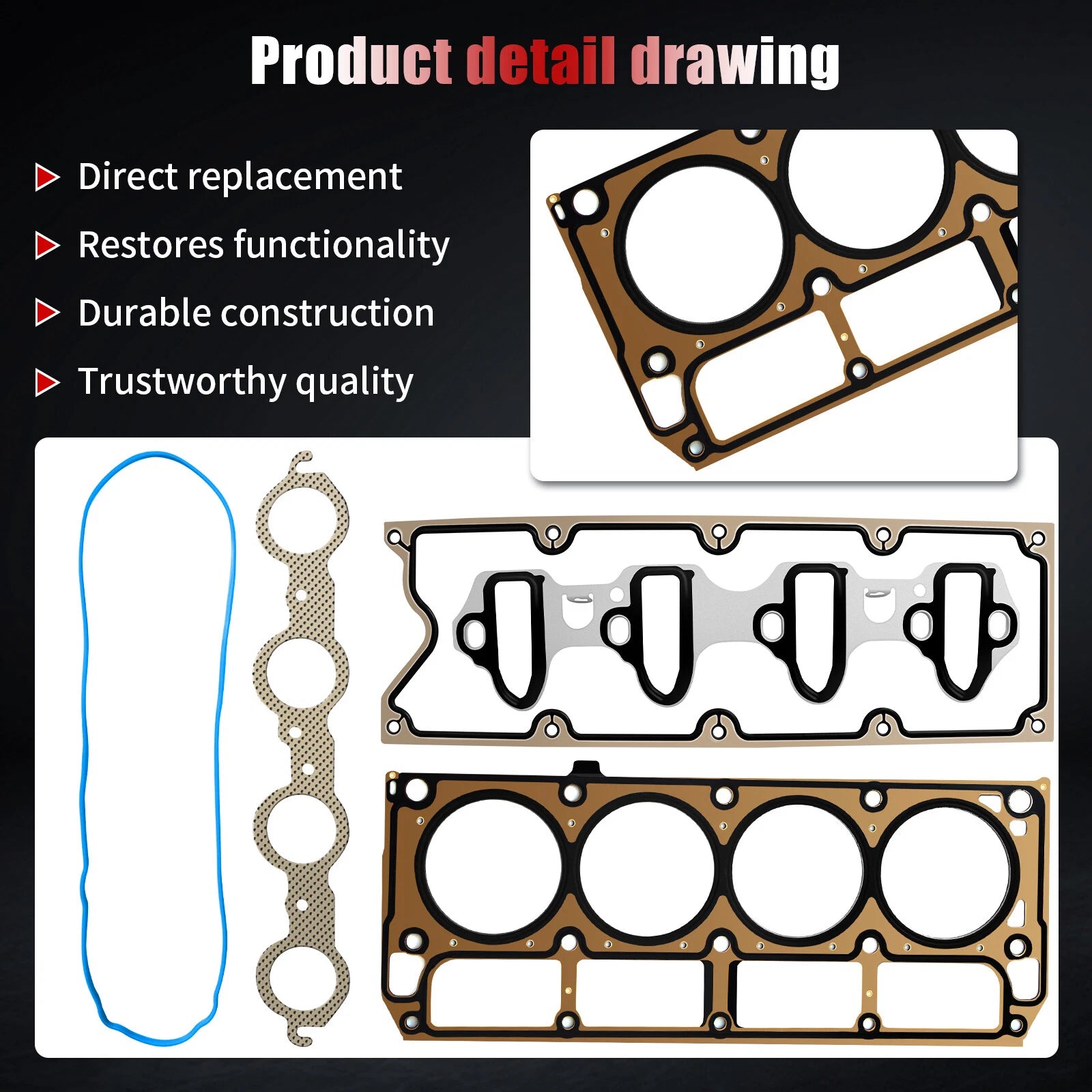 Head Gaskets & Seals Kit for GMC Yukon Chevrolet Tahoe Silverado 1500 (2005–2014)