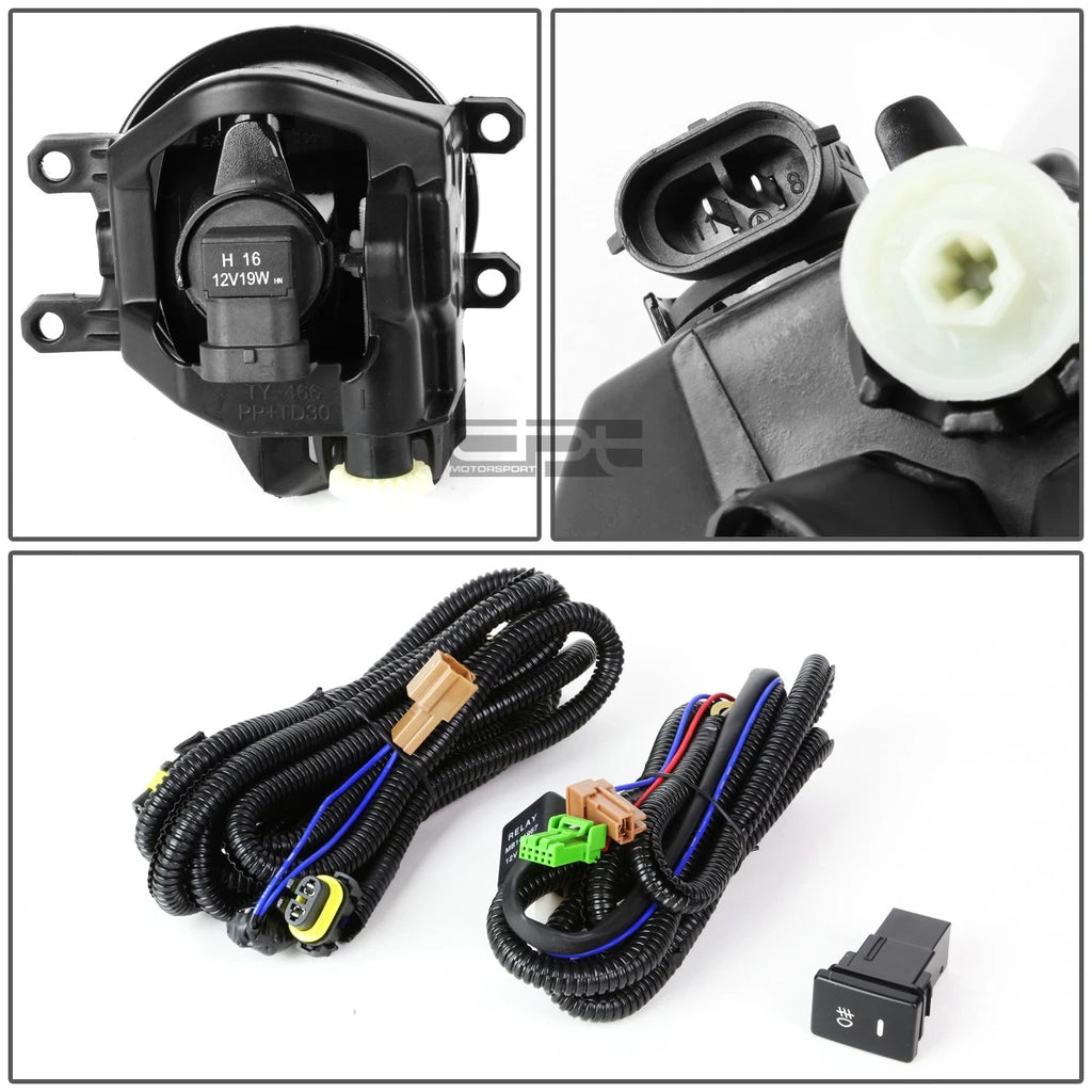 Clear Lens Fog Light Lamp + Switch for Toyota Yaris XP130 (2015–2016)