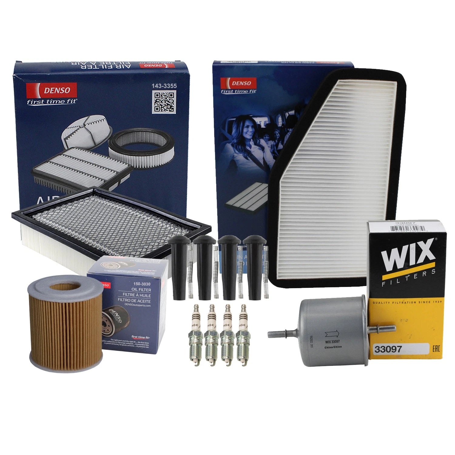 Denso Tune Up Kit & NGK 4 Spark Plugs for Ford Escape (2001–2007)