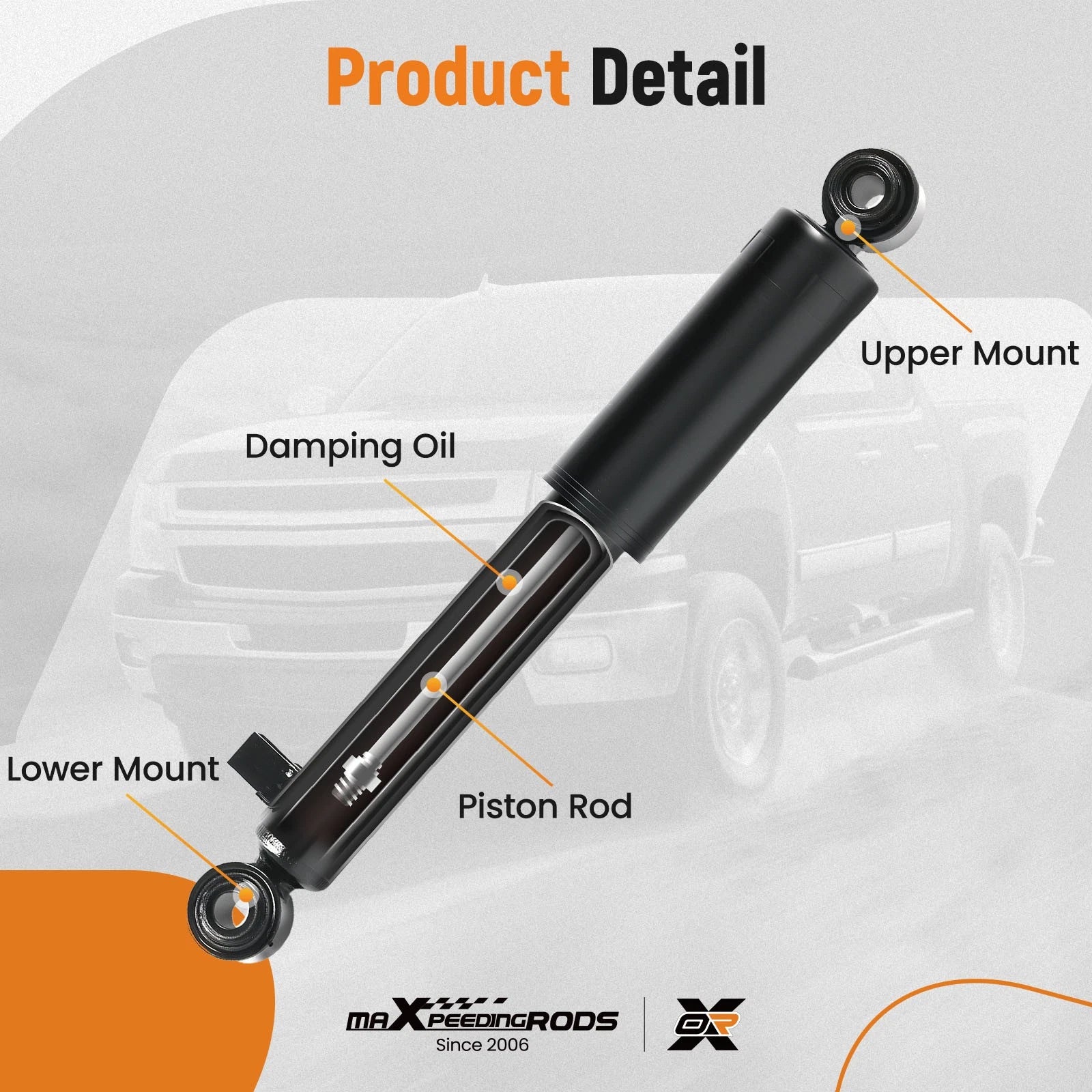 Set of 2 Rear Shock Absorbers for Hyundai Santa Fe (2007–2012)