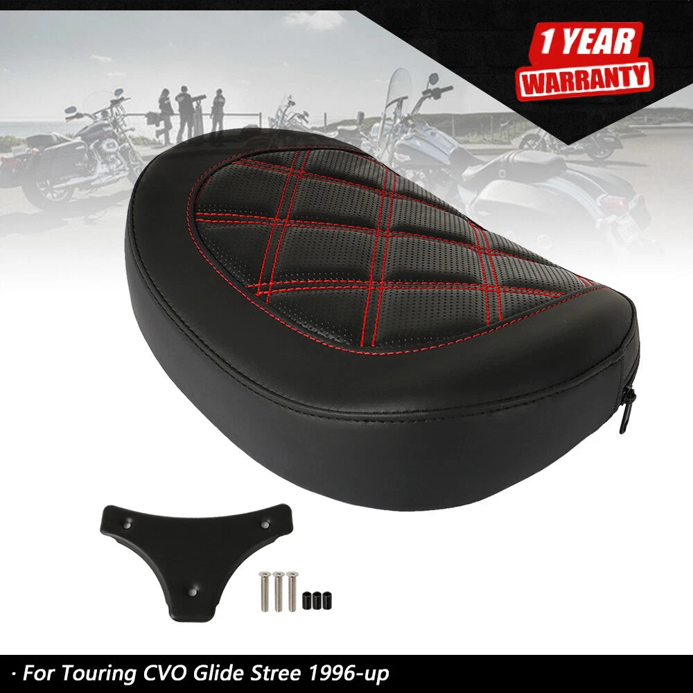Passenger Backrest Pad with Red Stitching for Touring CVO Glide (1996-Present)