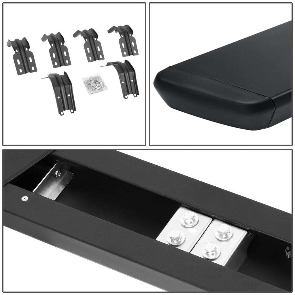 5" Black Coated Running Boards for Ford Super Duty Super Extended Cab (1999–2016)