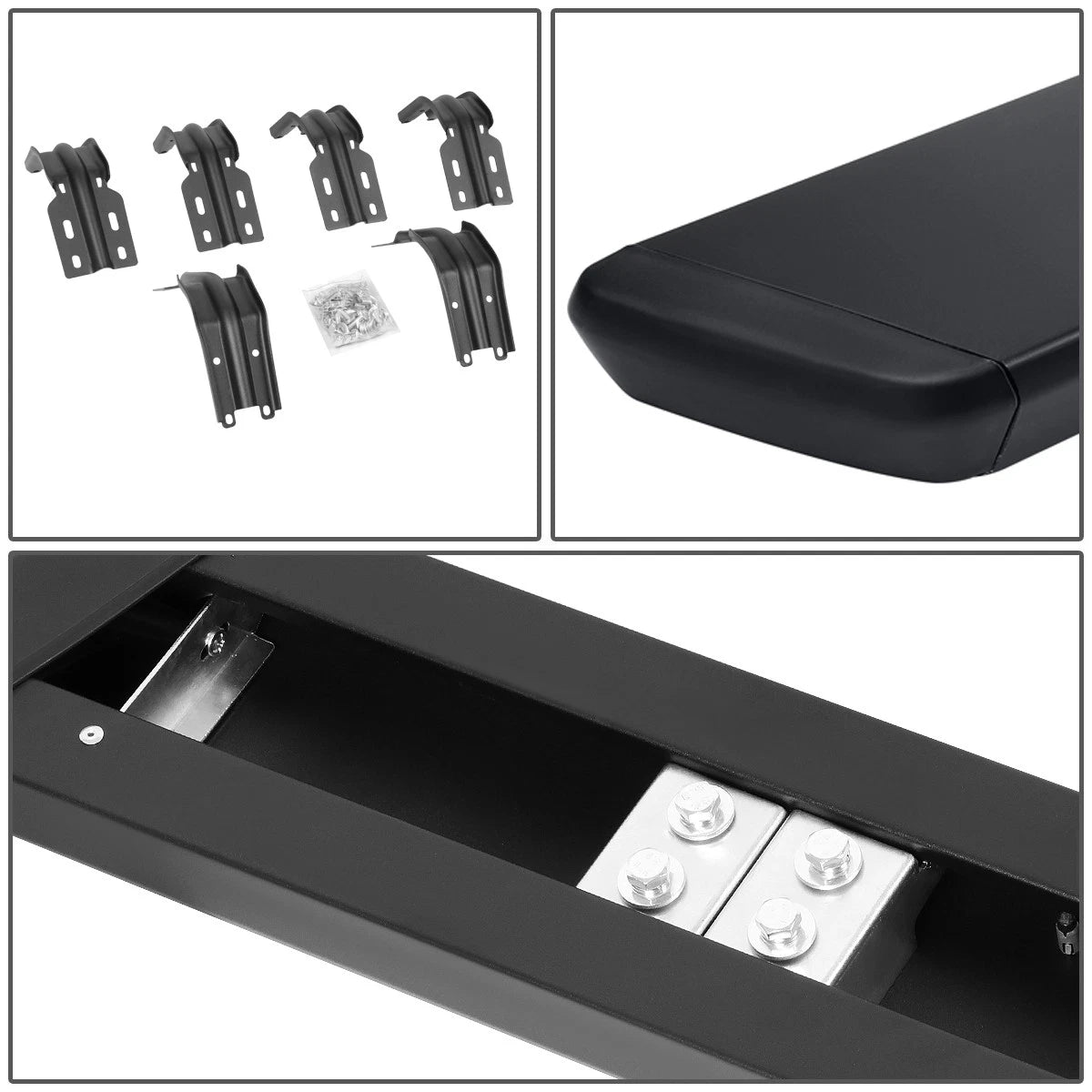 5" Black Coated Running Boards for Ford Super Duty Super Extended Cab (1999–2016)