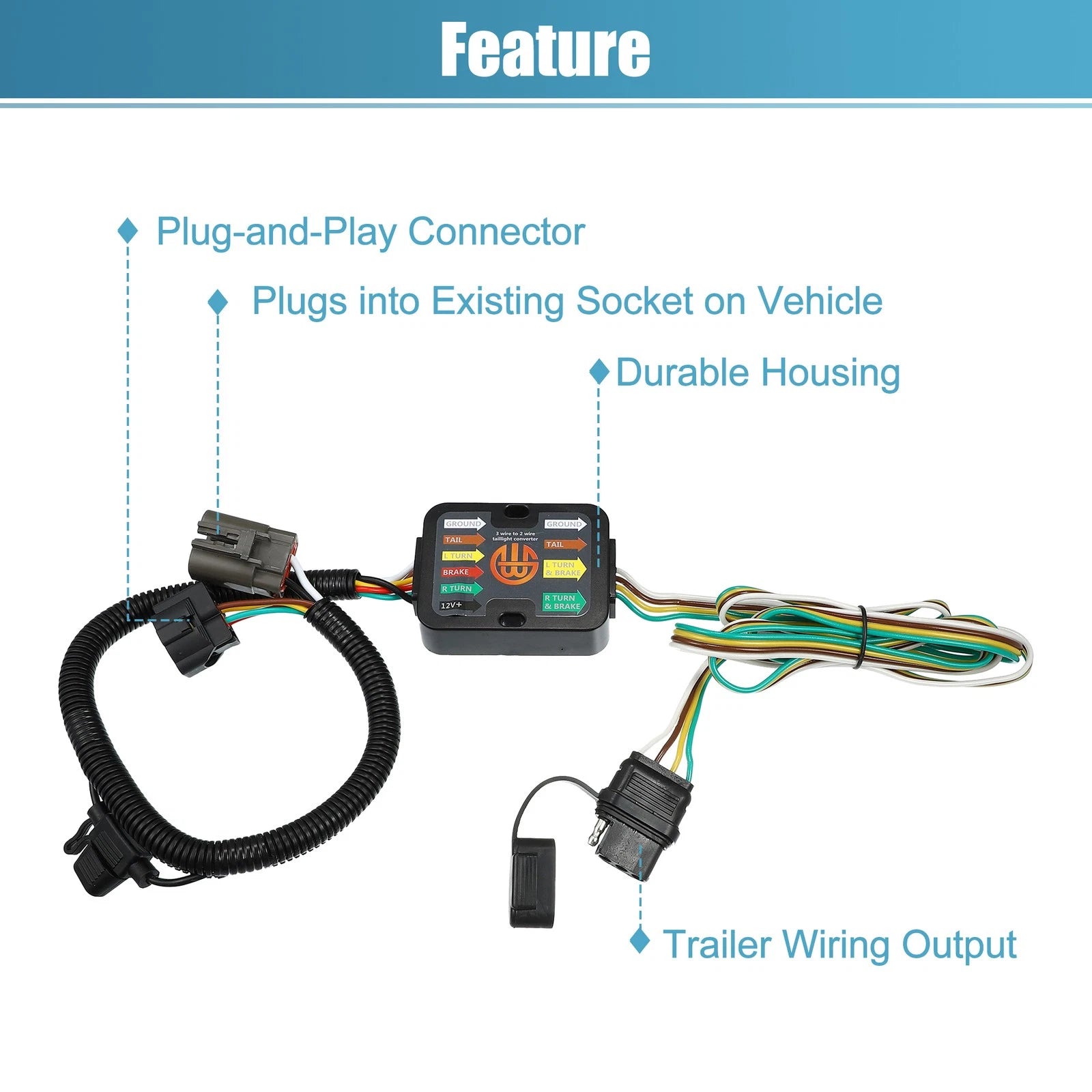 Set of 4 118269 Vehicle Side 4-Pin Trailer Wiring Harness for Kia Sorento (2011–2020)