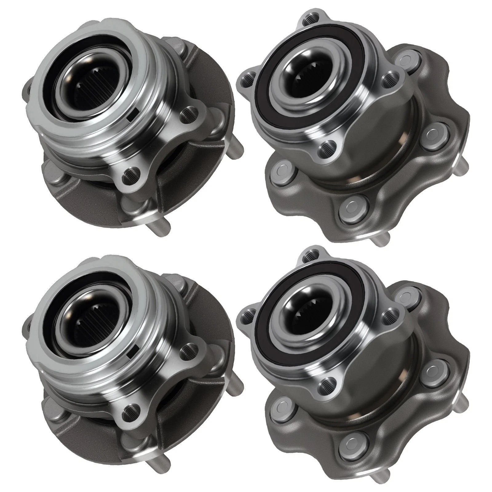 Set of 4 Front Rear Wheel Bearing Hubs for Nissan Pathfinder (2013–2020) Infiniti QX60