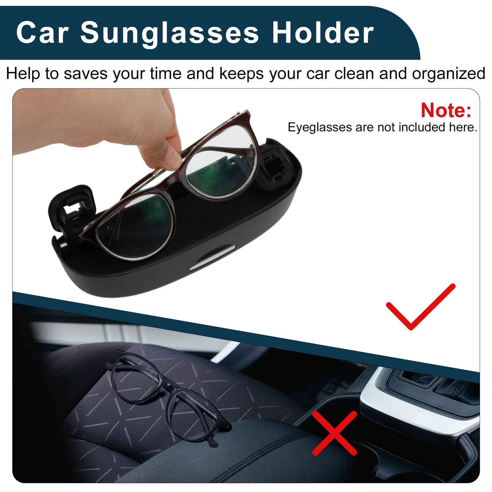 Sunglasses Case for Toyota Yaris Cross (2020–2024) Black Set of 1