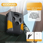 USB Rechargeable Waist Fan with Brushless Motor (12.5m/s, 8-12H Runtime)