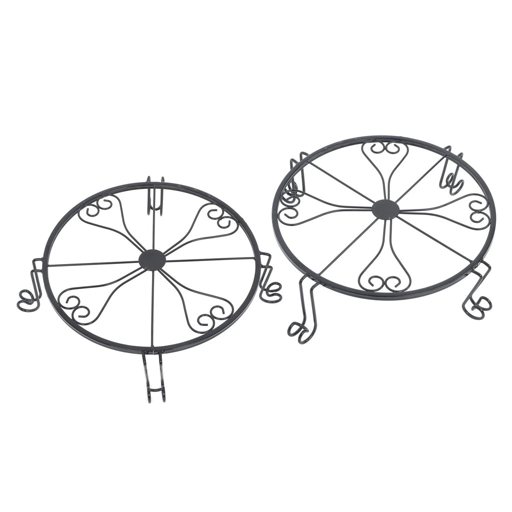 2X Round Wrought Iron Plant Stand for Flower Planters