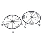 2X Round Wrought Iron Plant Stand for Flower Planters