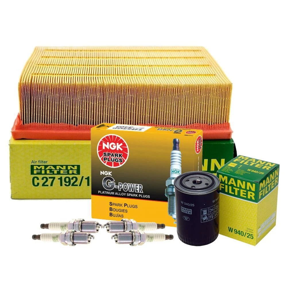 Mann Engine Oil & Air Filters with Spark Plugs Kit for Audi A4 (2003–2006)