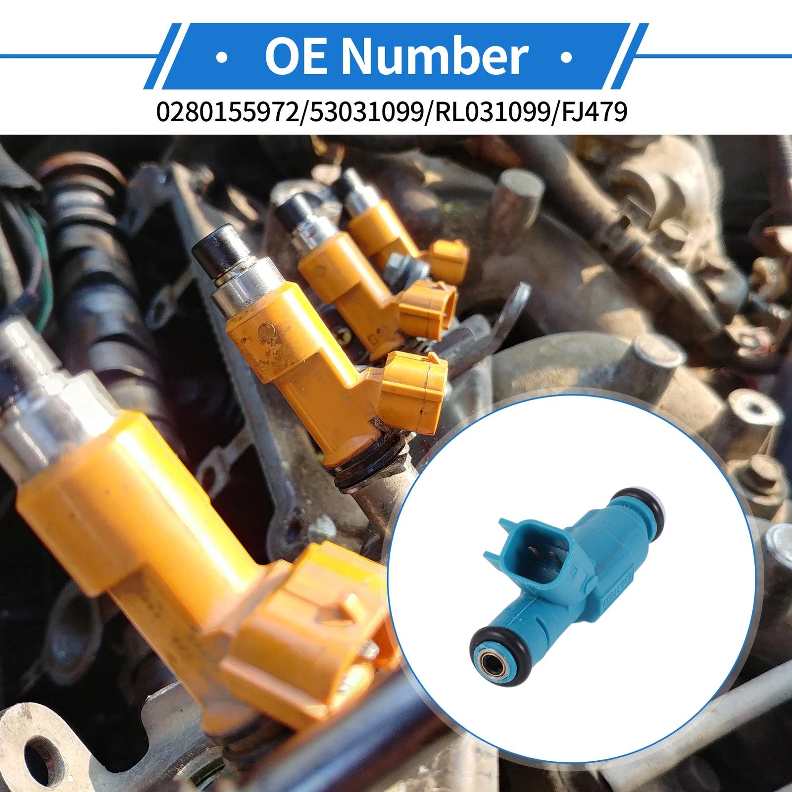 1 Pcs Fuel Injector No.0280155972 for Dodge Ram 1500 V6 3.7L (2002–2003)