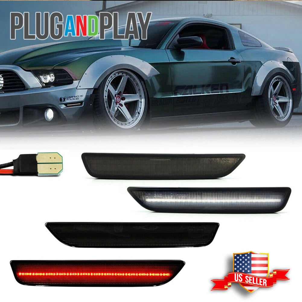 Front & Rear LED Side Marker Lights for Ford Mustang (2010–2014)