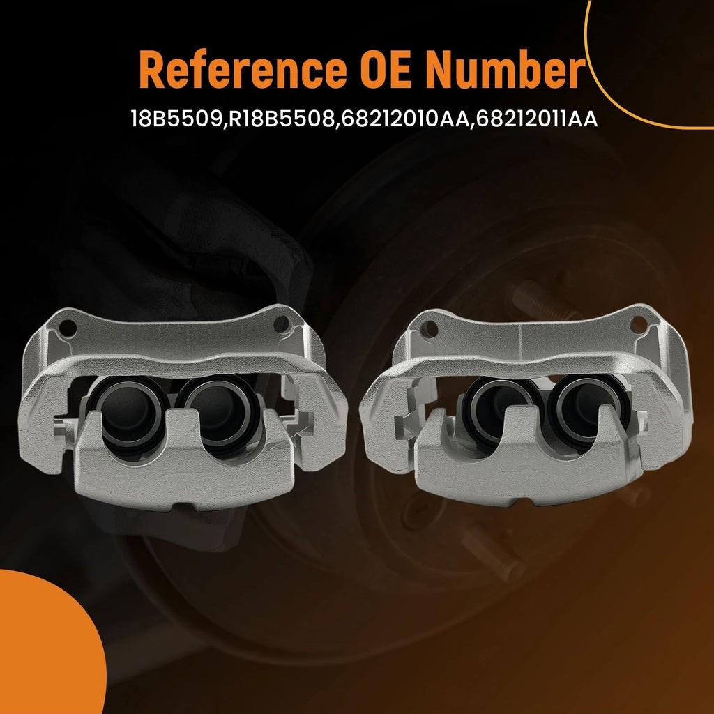 Front Left & Right Disc Brake Calipers for Jeep Cherokee (2014–2023)