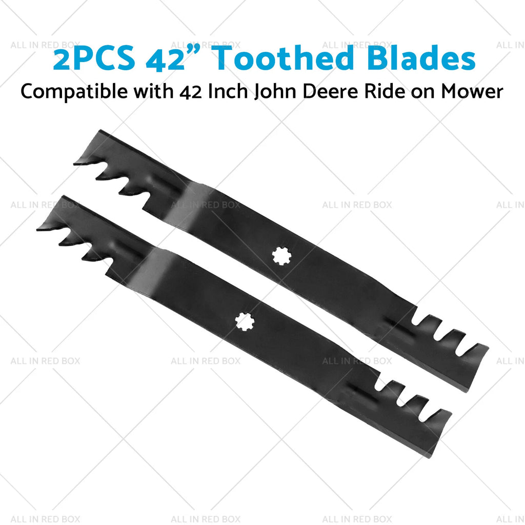 2X 42" Toothed Blades for John Deere (M154061, M154062, GX22151)