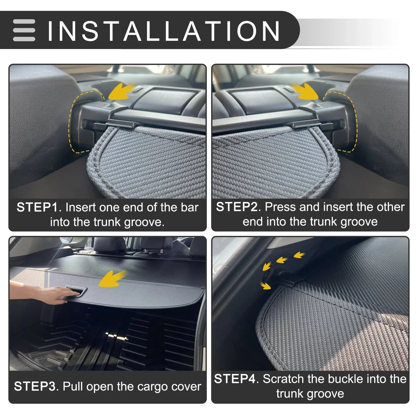 Retractable Cargo Cover for Honda CR-V 2017-2022 Trunk Parcel Shelf Gloss Black