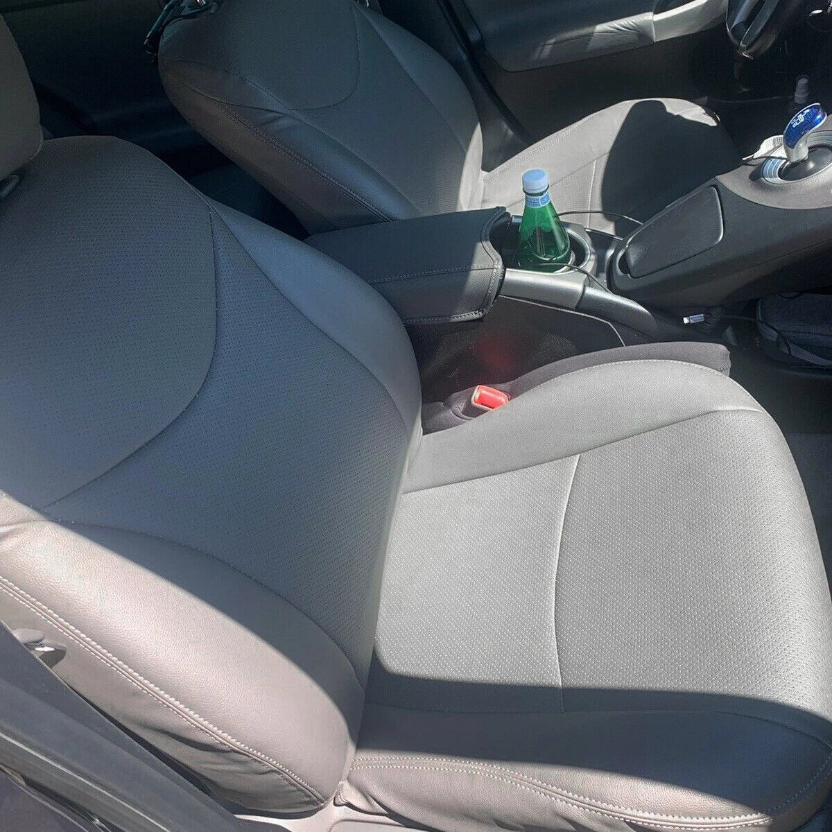 Set of 2 Gray Synthetic Leather Seat Covers for Toyota Prius (2010–2015)