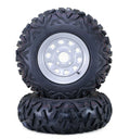 Set of 2 WANDA 26X9-12 ATV Tires with P3501 Silver Wheel (4-110 PCD)