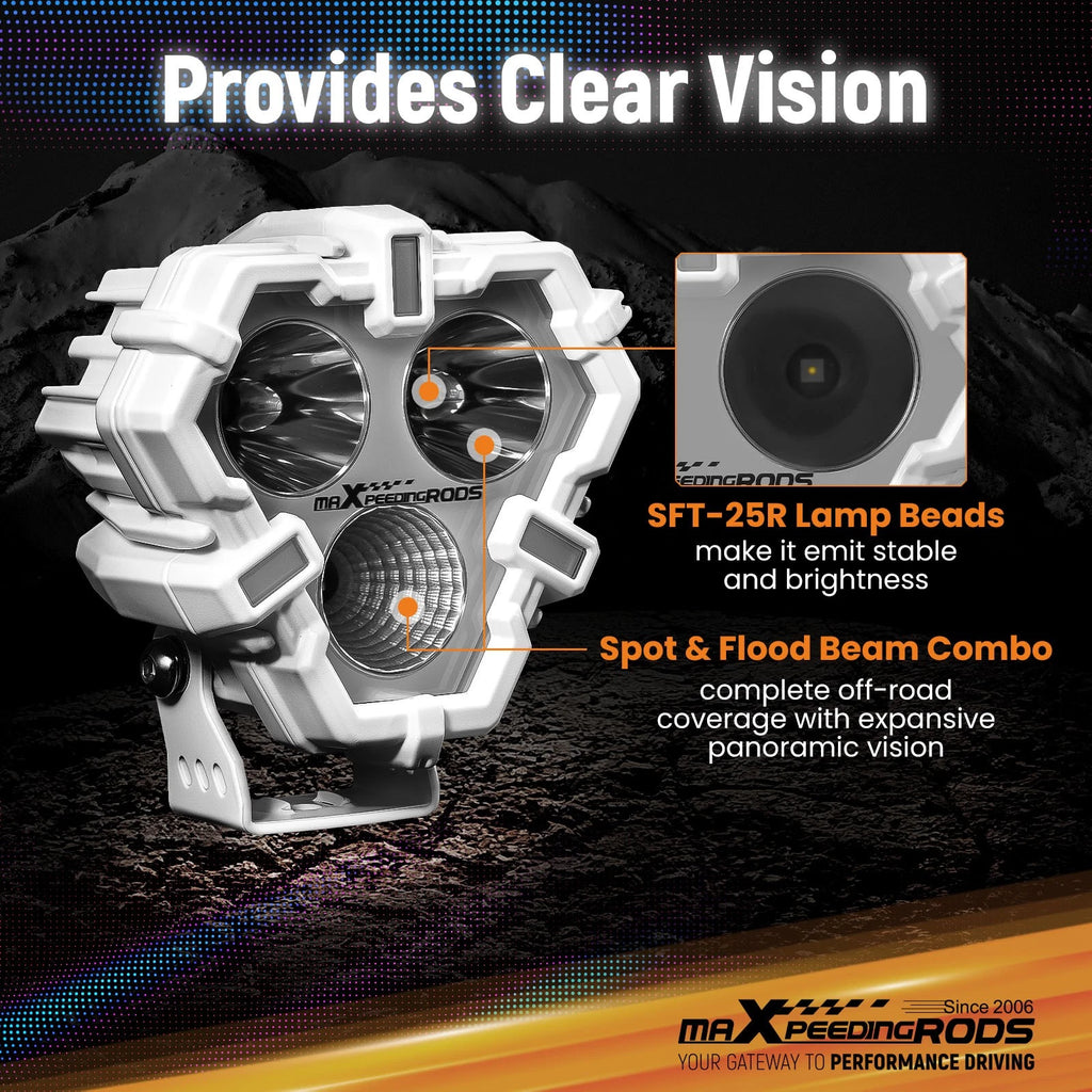 5" LED Work Light Pods for Offroad Truck ATV (DRL)