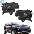 Set of 2 Projector Headlights for Jeep Cherokee (2014–2018) Black Housing