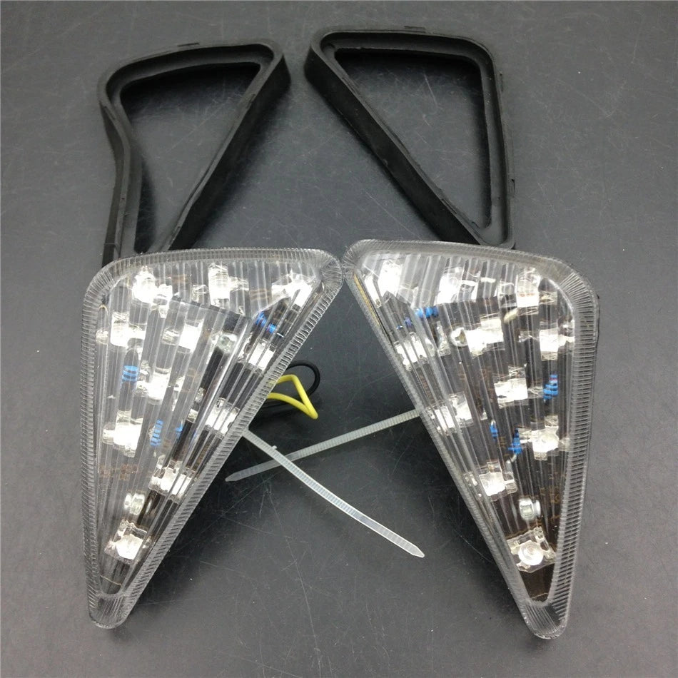 LED Flush Mount Turn Signal for Honda Suzuki Kawasaki Yamaha Motorcycle (Clear)