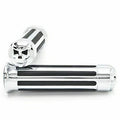 Chrome Skull Hand Grip 1" 25mm for Honda Yamaha Suzuki Kawasaki Harley