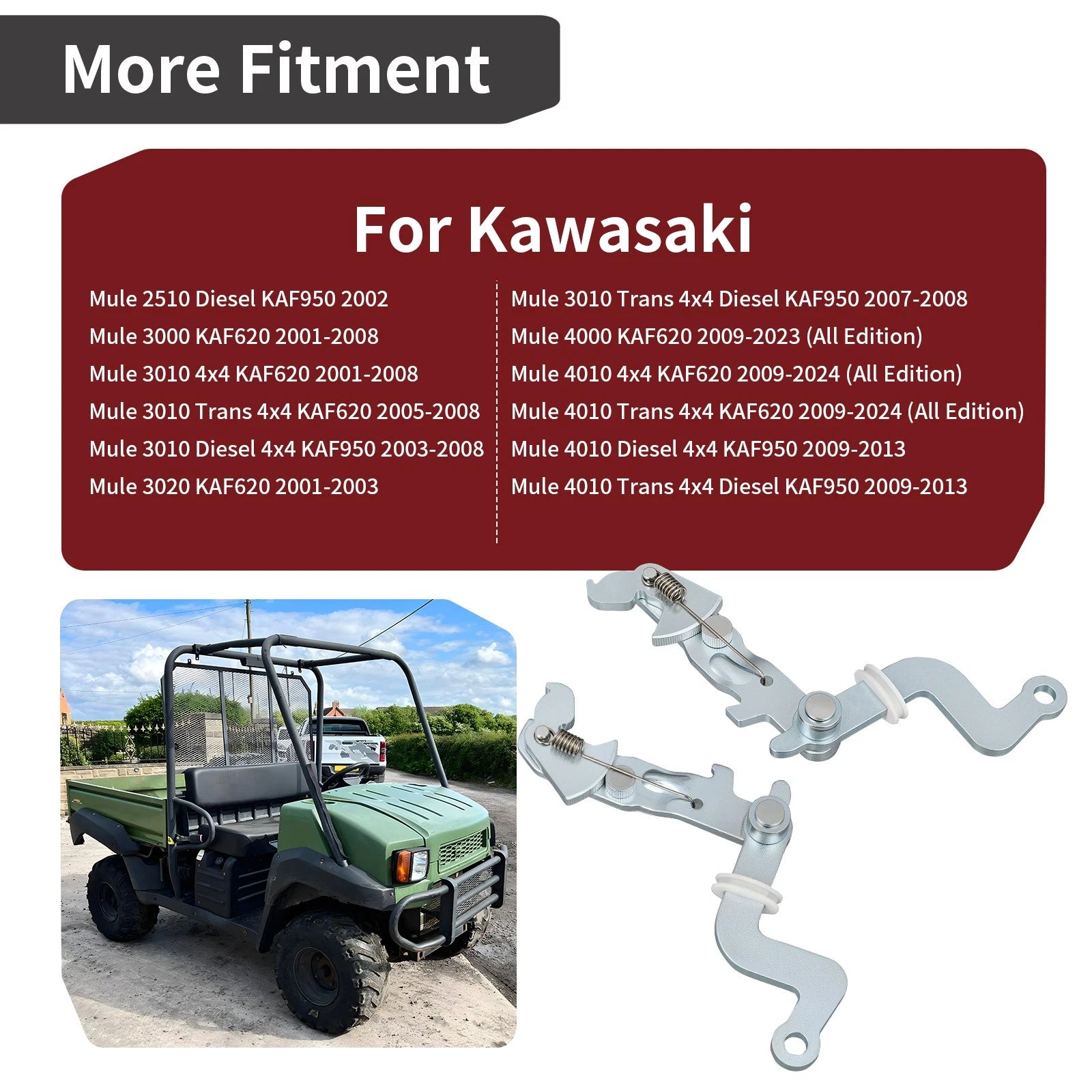 Brake Lever Bracket Set for Kawasaki Mule (2001–2024) 13236-1355 13236-1356