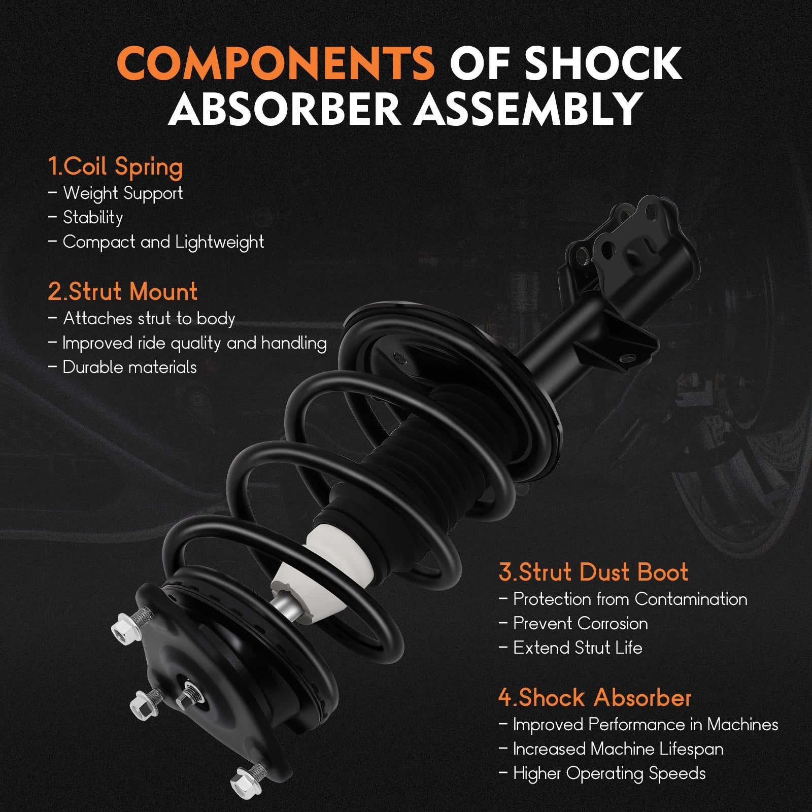 Set of 2 Quick Complete Struts Shocks Springs for Hyundai Elantra (2007–2010)