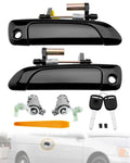 2X Front Exterior Door Handles with Lock Cylinder & Key for Honda Civic (2001–2005)
