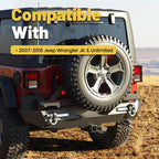 Rear Bumper w/ Tire Carrier & LED Lights for Jeep Wrangler JK Unlimited (2007–2018)