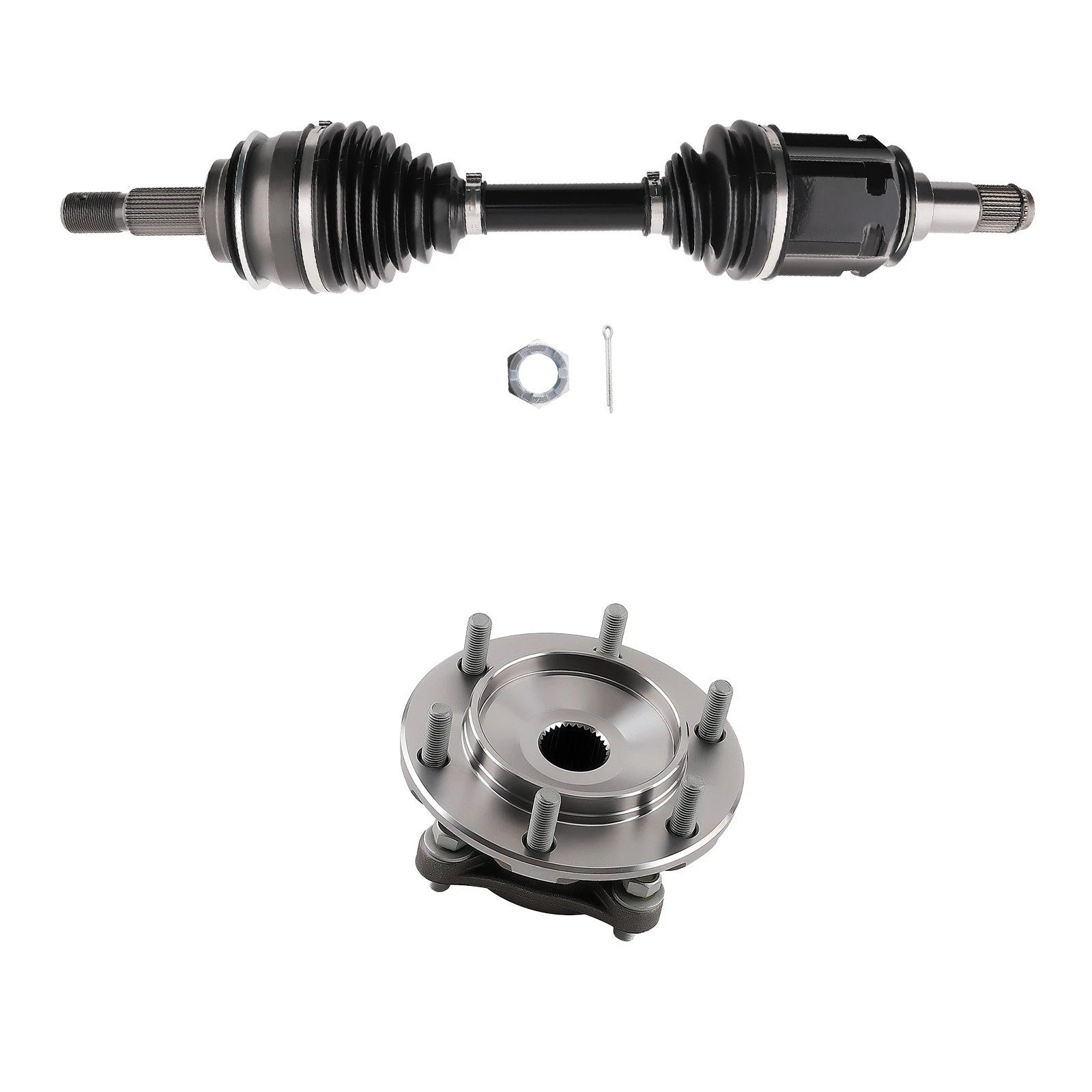 Half Shaft Axle and Wheel Hub Bearing Kit Front LH/RH for Toyota 4Runner (2003–2005)