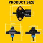 Set of 2 Fuel Injection Rail Pressure Sensors for Ford Mustang F150 (2004–2008)