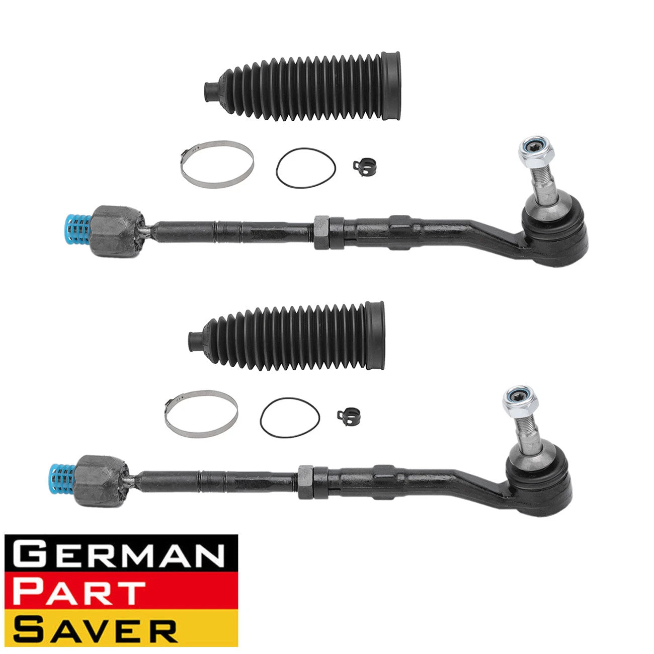 Set of 4 Inner & Outer Tie Rods with Steering Rack Boot Kit for BMW E60 (2008-2010)