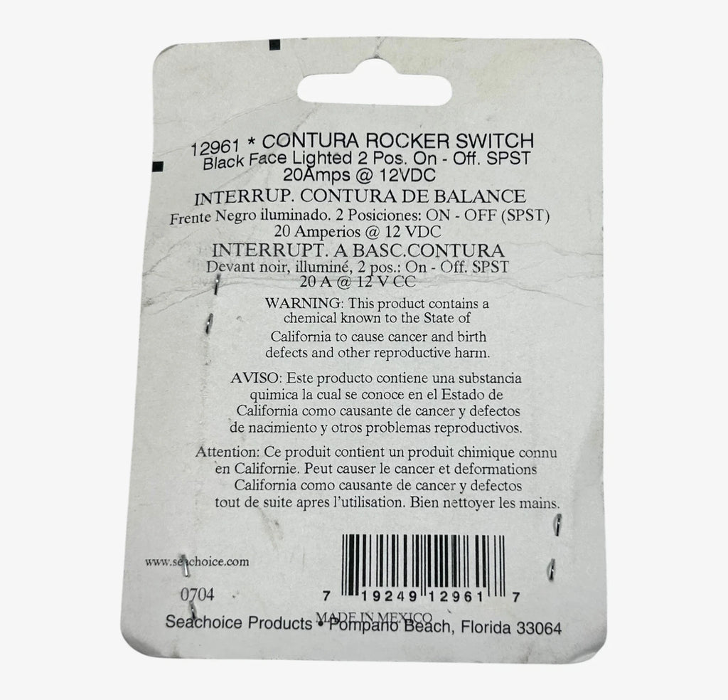 Contura Illuminated Rocker Switch for Seachoice 12961