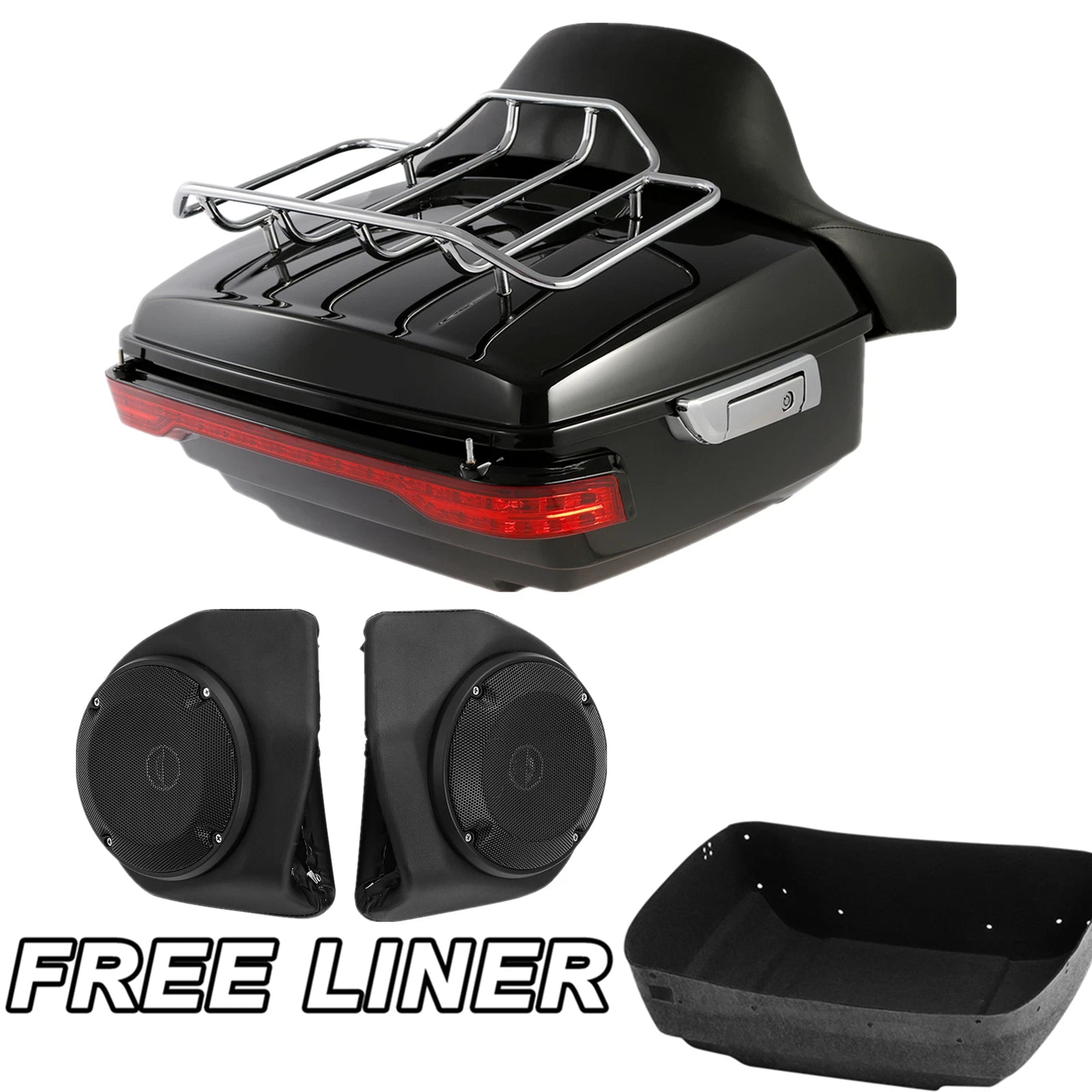 Trunk Backrest Rack Speakers for Harley Touring (2014–2025)